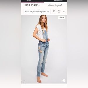 Driftwood Overall Jeans Embroidered Women’s Medium Denim Floral Spring LOVE!!